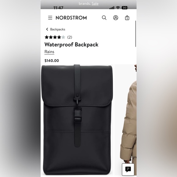 Rains Waterproof Backpack - Picture 2 of 4